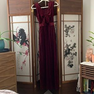 Maroon velvet full body jumpsuit